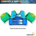 AEOCOO Puddle Float Jumper 30-50-60-66 Pounds, Toddler Swim Vest for 2-3-5-7 Years Old, Pool Floats with Swimming Arm Floaties Swim Jacket for Kids Swimmies, Boys, Girls, Niños, Dinosaur, Large