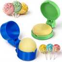 2 Pcs Round and Disc Cake Pop Mold Shapes Press Set, Valentine's Day Sphere and Disc Cake Pop Cutter and Pusher, Baking Tools Accessories for Home Baking, Birthday Parties, Wedding Desserts