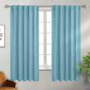 BGment Rod Pocket and Back Tab Blackout Curtains for Bedroom - Thermal Insulated Room Darkening Curtains for Living Room, Set of 2 Panels (42 x 63 Inch, Aqua)