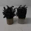 2 Pack Black Fake Eucalyptus Small Fake Plants Potted Artificial Plants for Halloween Decorations Shelf Desk Home Farmhouse Room Coffee Table Bathroom Decor(Black)
