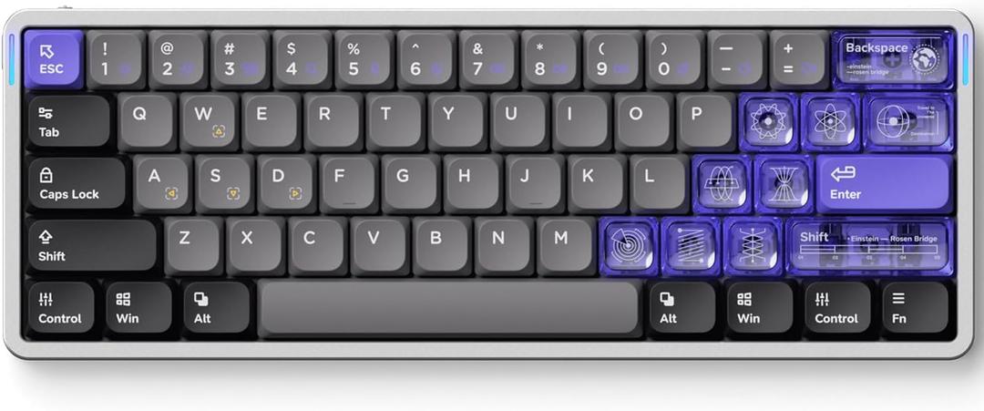 nuphy Air60 HE Wired Magnetic Gaming Keyboard,61 Keys Rapid Trigger,60% Compact,Actuation Point Adjustable, 8K Hz Polling Rate,Hall Effect Keyboard Low-Profile Magnetic Jade Switch (Grey)
