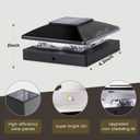 Solar Post Cap Lights Outdoor 16-Pack, Black Waterproof Solar Powered Deck Fence Lights Fit 4x4 Wood/Vinyl Posts, Bright Warm White for Patio, Porch