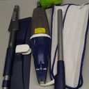 Microfiber Spray Mop for Floors Cleaning: Wet Dry Hardwood Floor Mops with 3 Washable Reusable Pads for Swiffer Powermop - Flat Mop with Sprayer for Tile Wood Laminate Vinyl Marble (Dark Blue)