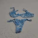 Lilosy Sexy Underwire Cute Push Up Strappy Embroidered Mesh Sheer Lingerie Set See Through Panty Bra (Bow Light Blue), XS