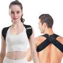 VKN Posture Corrector with Heavy Shoulder Straps - One-Piece Back Brace for Daily Workout & Gym - Breathable Elastic Spine Alignment Trainer for Men and Women - Snug Fit Body Shape Corrector for Home & Office L