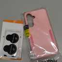 for Samsung Galaxy S25 FE Case with Screen Protector+Camera Lens Cover,Military Grade Heavy Duty Shockproof Phone Cover with Wrist Lanyard Strap for Samsung S25fe,Cute Pink