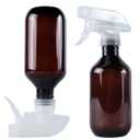 TERESRY 2 Pack 360 Spray Bottles, 10 oz Plastic Small Containers with Adjustable Spray Nozzles, Spray Bottles for Hair, Cleaning Solutions, BBQ and Plants Amber