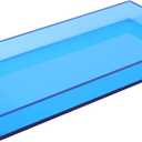 Acrylic Tray for Vanity Makeup Perfume Jewelry 12x6'' Small Decorative Tray for Bathroom Dresser Tops Candle Sink Counter, Blue