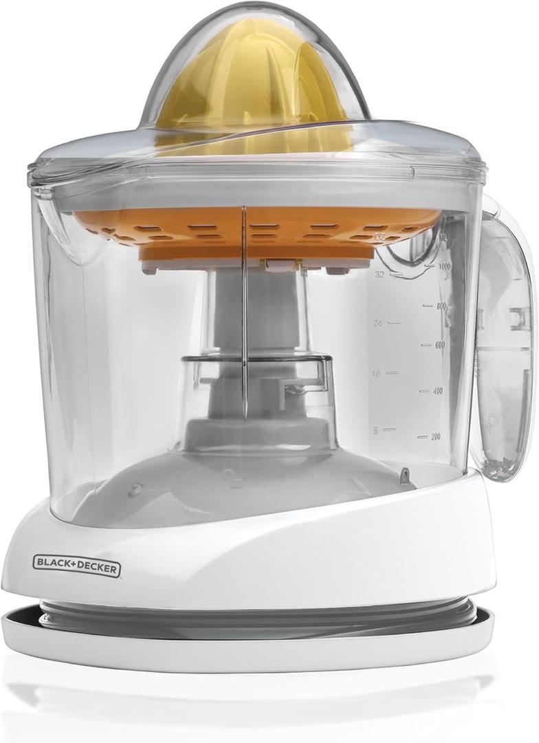 BLACK+DECKER 32oz Electric Citrus Juicer, CJ625, Pressure Activated, Adjustable Pulp Control, Dishwasher-Safe (Small (Pack of 1))