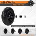 4PC 13" 4.00-6 Tire and Wheel Flat Free, Universal 5/ 8" Bearings & Extra 3/ 4" Bearings, 300lbs Load Capacity, 4.00-6 Tire Replacement for Gorilla Carts and Other Garden Carts, Wheelbarrows, Trolleys.