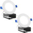 Sunco 5 Inch Ultra Thin LED Recessed Ceiling Lights Slim, 5000K Daylight, Dimmable, 10W, Wafer Thin, Canless with Junction Box 2 Pack - Energy Star ETL T24