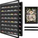 Shadow Box Frame Display Case 18x24 with Removable Shelves, Deep Memory Box Trinket Knick Knack Shelf Cabinet for Collector, Keepsake Coins Military Medals Wedding Flowers Black