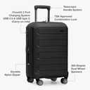 Traveler's Choice Pagosa Hardshell Expandable Luggage with Spinner Wheels, Black, 3-Piece Set (22/26/30)
