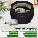X-ZONE PET Dog Playpen Portable Pet Play Pens for Puppies, Cat, Rabbit, Chicks, Foldable Exercise Play Tent Kennel Crate, Indoor/Outdoor Travel Camping Black Large