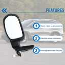 Left Driver Side Mirror Compatible With 2012 2013 2014 2015 2016 Honda CRV CR-V With Manual Folding Power Glass Heated Black Replace#76258-T0A-A21(5Pins)