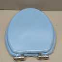 Angol Shiold Glitter Toilet Seat Molded Wood Elongated Toilet Seat with Quietly Close and Quick Release Hinges, Easy to Clean also Easy to Install (Elongated 18.5'', Blue)