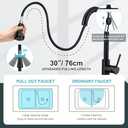 Herogo Kitchen Sink Faucets with Pull Down Sprayer Matte Black, Stainless Steel High Arc Single Level Pull Out Faucets with Deck Plate for Farmhouse Laundry Rv Utility Wet Bar