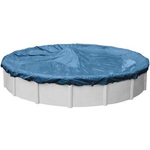 Robelle 18 ft Heavy Duty Blue Winter Pool Cover for Above Ground Pools, 4 ft Overlap (22 ft Cover Size), Solid 8 x 8 Scrim, 2.36 oz/yd2, Style: 3518-4