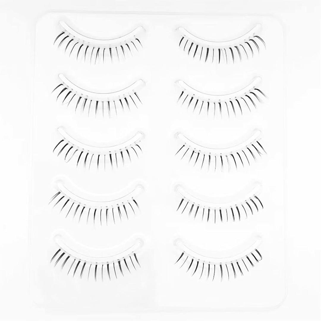 DAODER False Eyelashes Bottom Lashes Natural Look Wispy Clear Band Lower Lash Extension Soft Invisible Under Eyelashes 6mm 5Pairs (Bottom Lashes Daring)