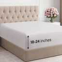 Extra Deep King Fitted Sheet - Hotel Luxury Single Fitted Sheet Only - Easily Fits 18 inch to 24 inch Mattress - Ultra Soft, Wrinkle & Fade Free w/Extra Deep Pocket - Breathable & Comfy - French Grey