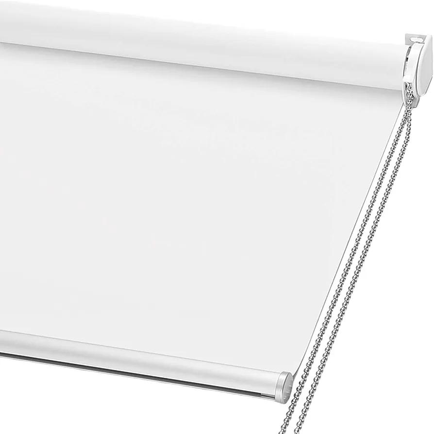 ChrisDowa 100% Blackout Roller Shade, Window Blind with Thermal Insulated, UV Protection Fabric. Total Blackout Roller Blind for Office and Home. Easy to Install.Light Grey,58" W x 72" H