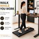 Walking Treadmill Pad with 8% Incline for Home, Under Desk Treadmill for Home Office, 2.5HP Quiet Portable Walking Mat, 265 lbs Capacity, Compact Treadmill for Small Spaces with 15" x 35.4" Belt