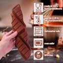 6 x Mity rain Chocolate Bar Mold Deep, Silicone Thick Chocolate Bar Mold for Stuffed Bar, Square Knafeh Pistachio Chocolate Bar Break Apart Candy Bar Molds with 100pcs Storage Bags