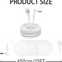 2-Pack 15ft White Grounding Cords - Universal Grounding Cable for Mats, Pads, Sheets & Bed Systems