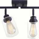 Modern 4-Light Track Lighting Fixtures Ceiling with Clear Glass Shades, E26 Base Kitchen Ceiling Light Fixture for Living Room, Bedroom & Bathroom