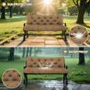 Porch Swing Cushions Outdoor 60 inch Waterproof Extra Thick 5" Outdoor Swing Cushions Replacement with Backrest and Ties for Outdoor Furniture Porch Patio Garden Lawn Backyard (Brown)