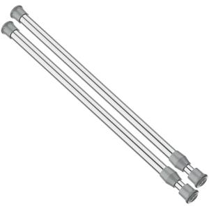 AIZESI Spring Tension Curtain Rod Short Tension Rod (Silver,17"to 28"-2Pcs)