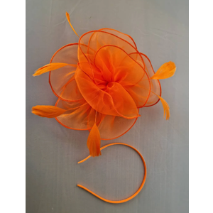 New Orange Fascinator Hatinator With Clip Headband