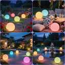 10-in Solar Globe Light, Solar Garden Ball Light Outdoor w/Remote, 16 RGB Color 4 Modes Glowing Ball, Waterproof Smart Light Sensor Control Outdoor Orb Lamp w/Ground Stake for Pathway Patio Yard Party