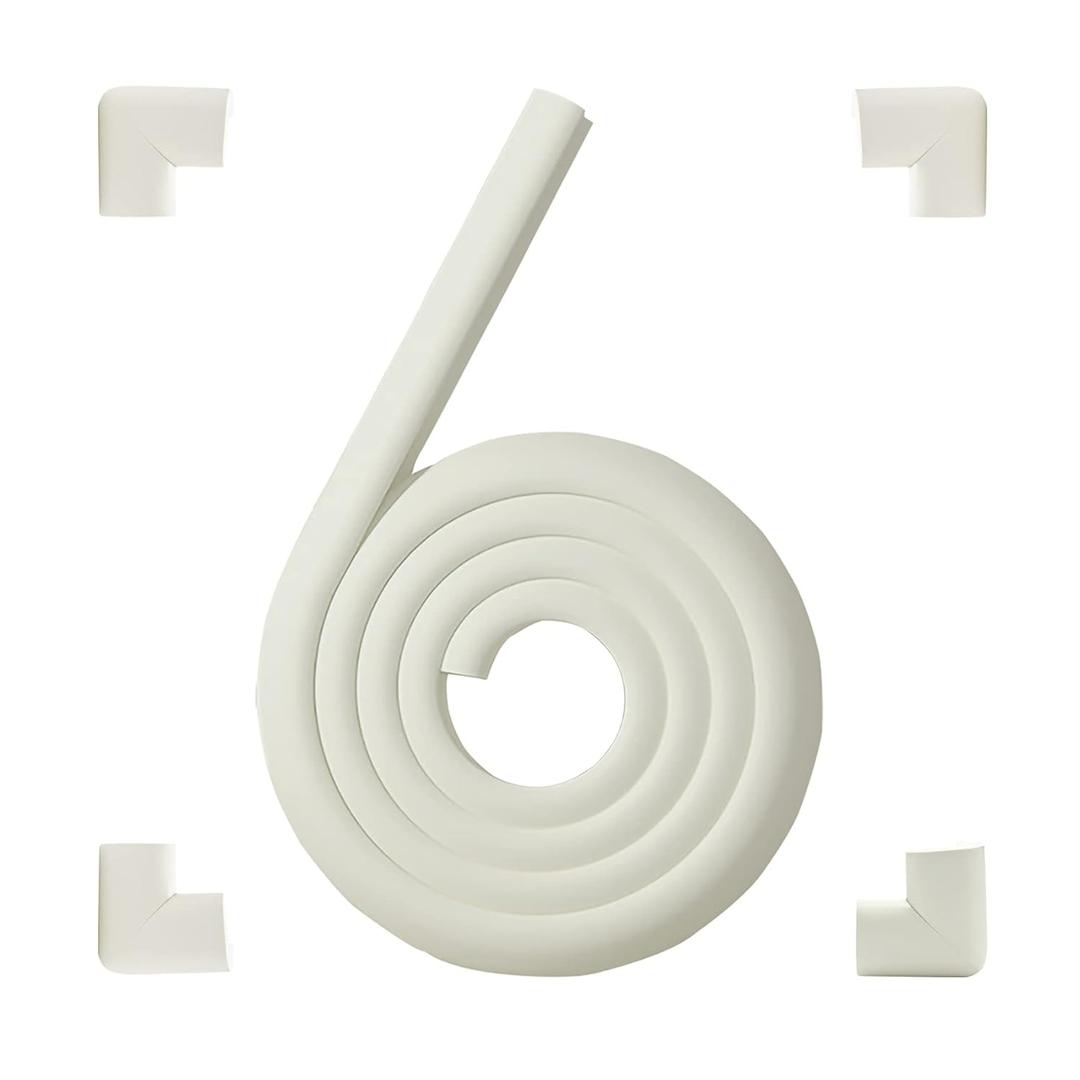 Corner Guards, Milky White(4 Corner&6.5ft Safety Bumpers), FURNITURE_EDGE_BUMPER, Protects Babies from Sharp Furniture Corners