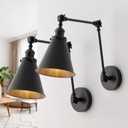 JONATHAN Y Rover 1-Light Wall Sconce 7", Black, Set of 2