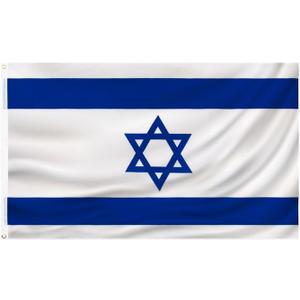 Israeli Flag 3x5 FT Israel flag Polyester outdoor indoor Canvas Header and Double Stitched with two Brass Grommets