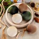 HyDren 6 Pcs Velvet Christmas Ball Ornaments 4 Inches Large Flocked Christmas Tree Hanging Ornaments Shatterproof Xmas Bulbs for Home Xmas Tree Party Decor(Beige, Light Brown, Dark Green)