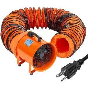 16-Inch Heavy Duty Portable Exhaust Fan - 5500 CFM High Velocity Blower, 2-Speed Adjustable with 32ft Vinyl Hose - Ideal for Crawl Spaces, Attics, Basements, Workshops, Garage