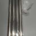 DWCN Decorative Single Curtain Rods for Windows 28 to 48 inch, 1 Inch Diameter with Acrylic Finials, Heavy Duty Adjustable Rod Curtain Splicing Metal Curtain Rod for Windows (Brushed Nickel, 32"-56")