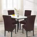 SearchI Chair Covers for Dining Room Set of 6, Stretch Solid Color Kitchen Parsons Chair Covers Washable Spandex Dining Chair Slipcovers Seat Protector for Hotel, Banquet, Ceremony (Chocolate)