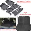Floor Mats & Large Cargo Liners for 2013-2020 Nissan Pathfinder / 2013 Infiniti JX35 /2014-2020 Infiniti QX60,TPE All Weather Protection with Trunk Mat Covering the Backrest