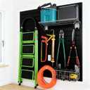 Yuzzy Slat Wall Paneling 4 x 4ft, Garage Slatwall Panel Wall Storage Systems, Heavy Duty PVC Garage Wall Organization (Black)