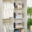 Large Storage Baskets with Clear Window, See Through Closet Organizer with PU Handles, Linen Foldable Storage Bins for Organizing Clothes, Toys, Books (Gray) (Large-14.9"x9.8"x9.8")