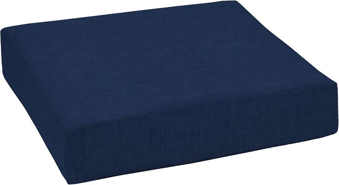 Arden Outdoor Deep Seat Bottom Cushion, 24 x 24, Rain-Proof, Fade Resistant 24 x 24, Sapphire Blue Leala