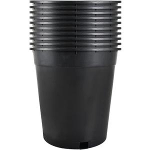 10 Pack 5 Gallon 11inch Black Nursery Pot Planter Grower Flower Pot Garden Seedling Planters Containers, Plastic Injection Molded Pots with Drainage Holes