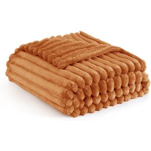 Bedsure GentleSoft Burnt Orange Fall Throw Blanket for Couch - Cozy Soft Blankets for Women, Cute Small Fall Throws for Girls, Orange, 50x60 Inches