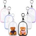 Harloon 6 Pcs Clear Figure Display Bag with Keychain for Doll Zipper Clear Pouch Keychain Display Case Portable Hanging Blind Bag Small Doll Storage Box Gift for Friend 2.5 x 4 Inch(Door Shape)