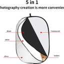 Godox 59x79/150x200cm Collapsible Photography Light Reflector, 5-in-1 Oval Multi Disc Diffuser with Carrying Bag - Gold, Silver, Black, White, Translucent for Video Studio Outdoor Lighting