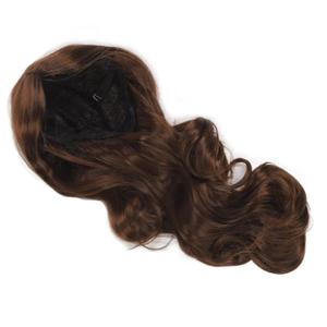 Light Brown Long Curly Wig, Middle Part Design, Fashionable and Elegant, Easy to Wear, Suitable for Office Work and Cosplay, High Temperature Synthetic Hair