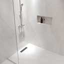 DLONE® Linear Shower Drain - 18 Inch Matte Black, with Tile Insert Panel
